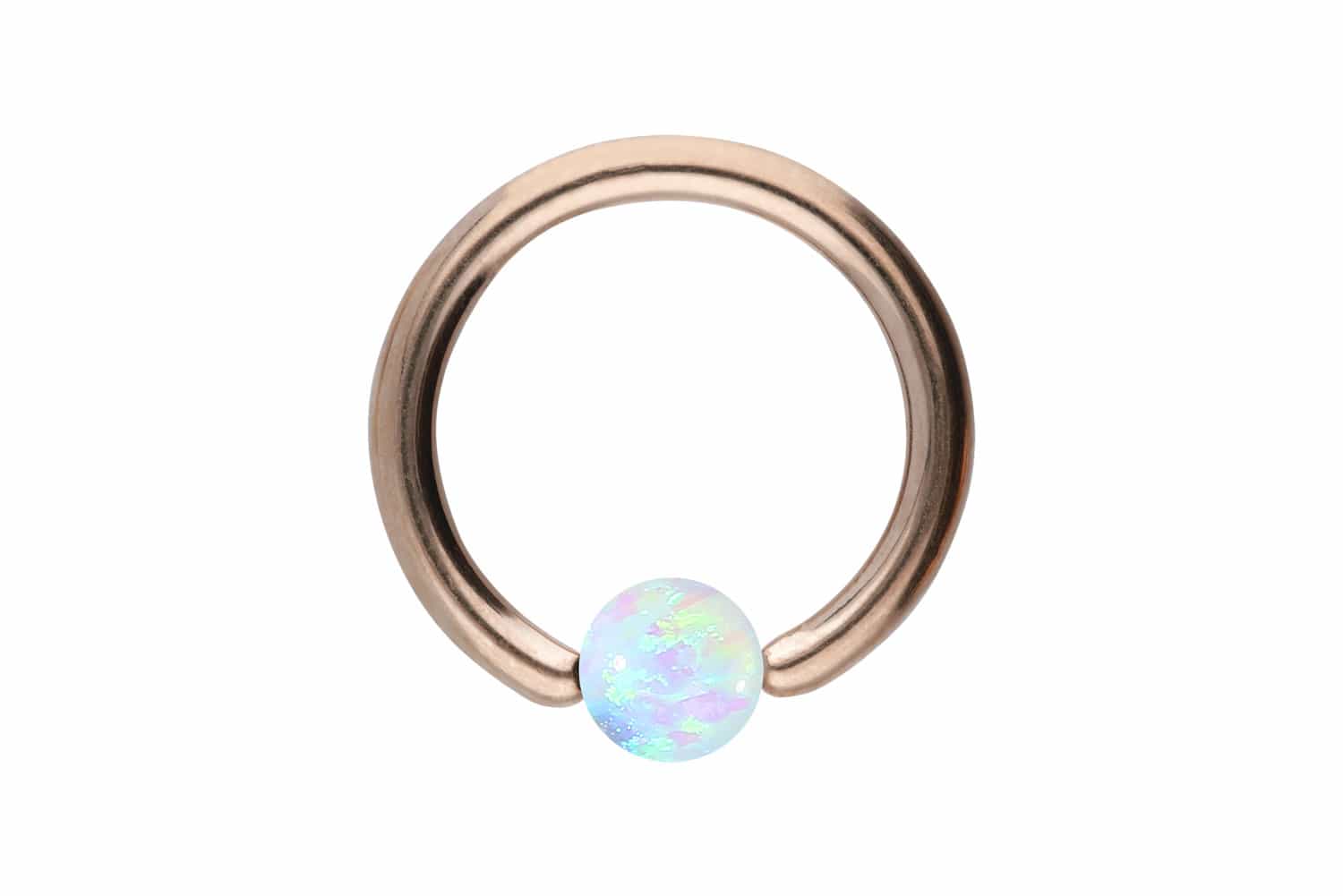 Titan Klemmkugelring Piercing SYNTHETISCHER OPAL